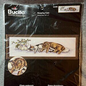 Plaid Bucilla Counted Cross Stitch Kit in the pattern Sleeping Cats
